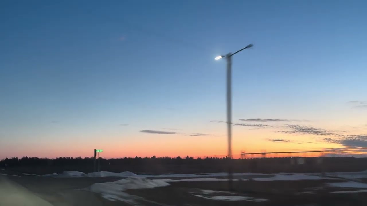 Beautiful sunset while on the road trip