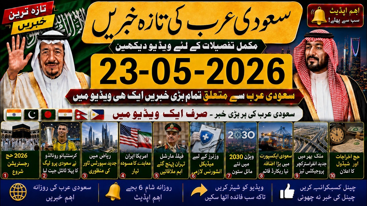 Updated Saudi News Today In Urdu Hindi|سعودی کی تازہ خبریں|Iran & USA Agreement Expected Soon