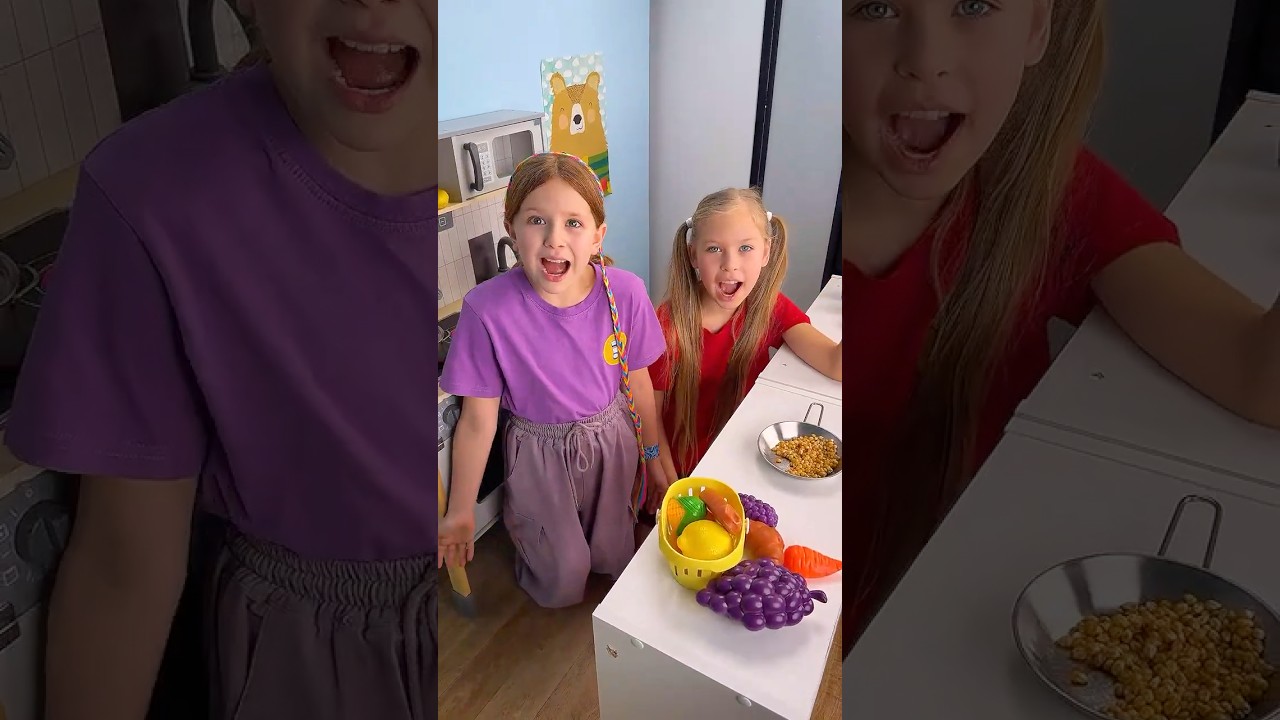 🍿 Can Sarah And Kate Make Popcorn Together? 👩&zwj;🍳 #shorts #kidsactivities