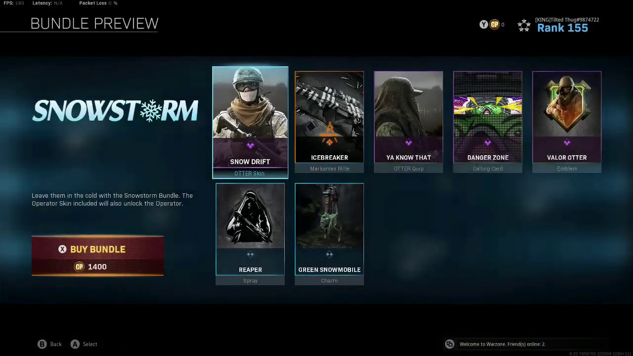 Cod Modern Warfare/Warzone Item Shop