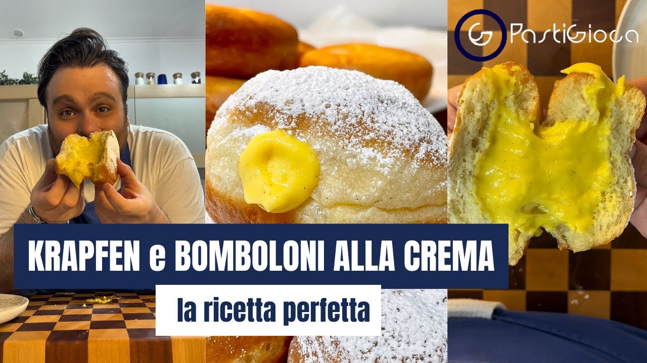 KRAPFEN E BOMBOLONI ALLA CREMA , la ricetta perfetta e deliziosa. |Pastigioca