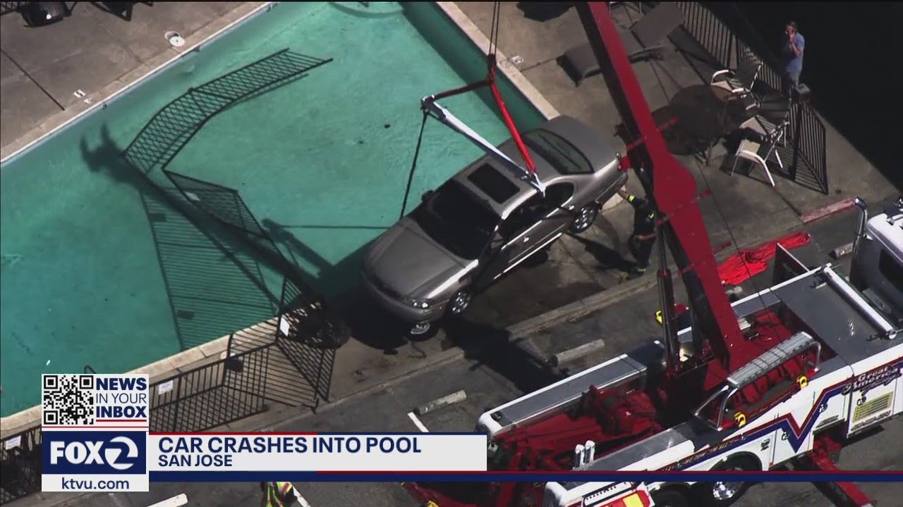 Car crashes into pool at San Jose complex
