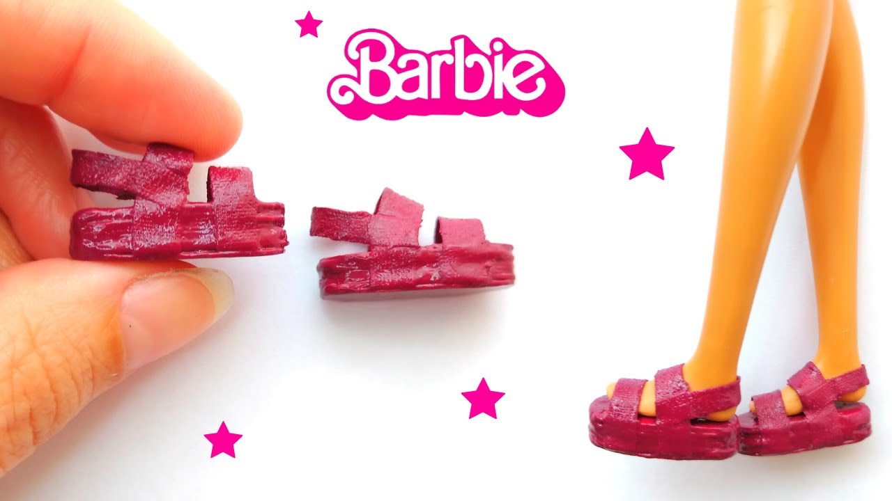 Como Fazer Sapato Para Barbie | Sandália Plataforma Para Bonecas | Diy