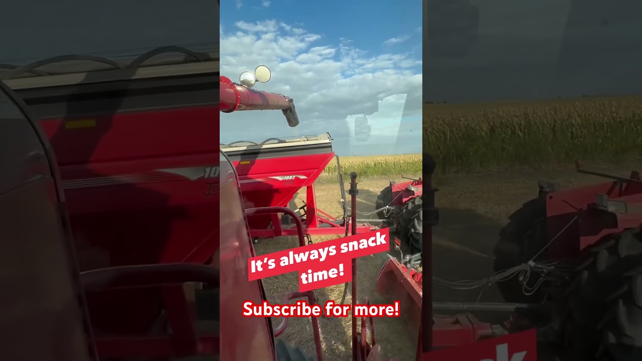 Snack time in the tractor! 