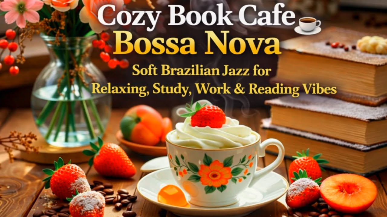 Cozy Book Cafe Bossa Nova ☕ Soft Brazilian Jazz for Relaxing, Study, Work & Reading Vibes