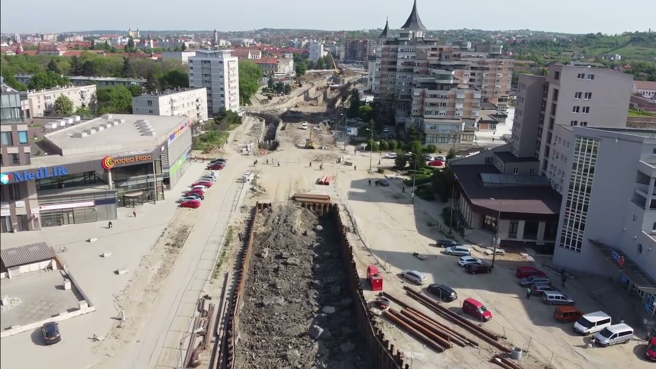 Piața Cetății - Emanuil Gojdu , stadiu lucrări la pasaje si parcarea subterană 06.05.23