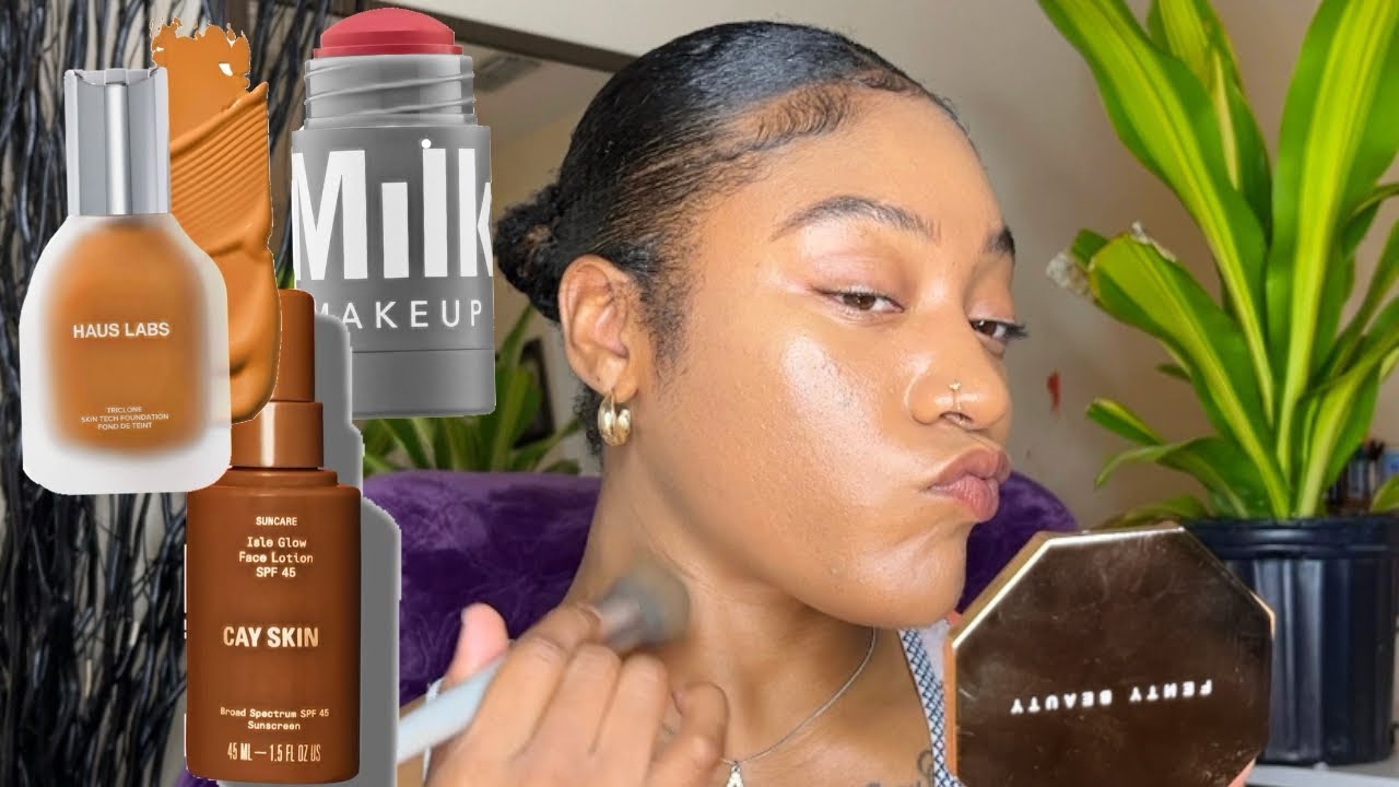 Full Face Of Clean Makeup: Haus Labs Foundation (360),Cay Skin, Milk Makeup