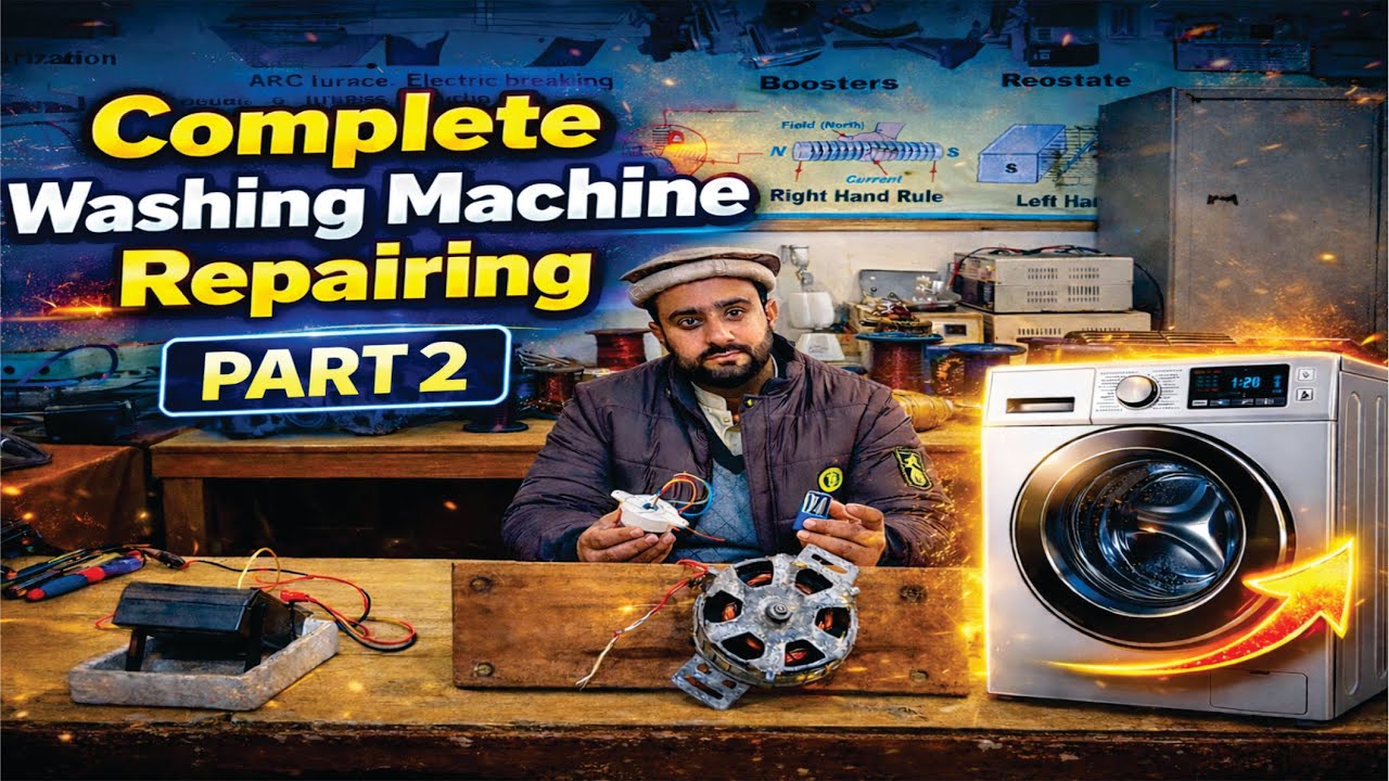 Washing Machine Wiring Complete Detail | Motor, Timer & Capacitor Connection