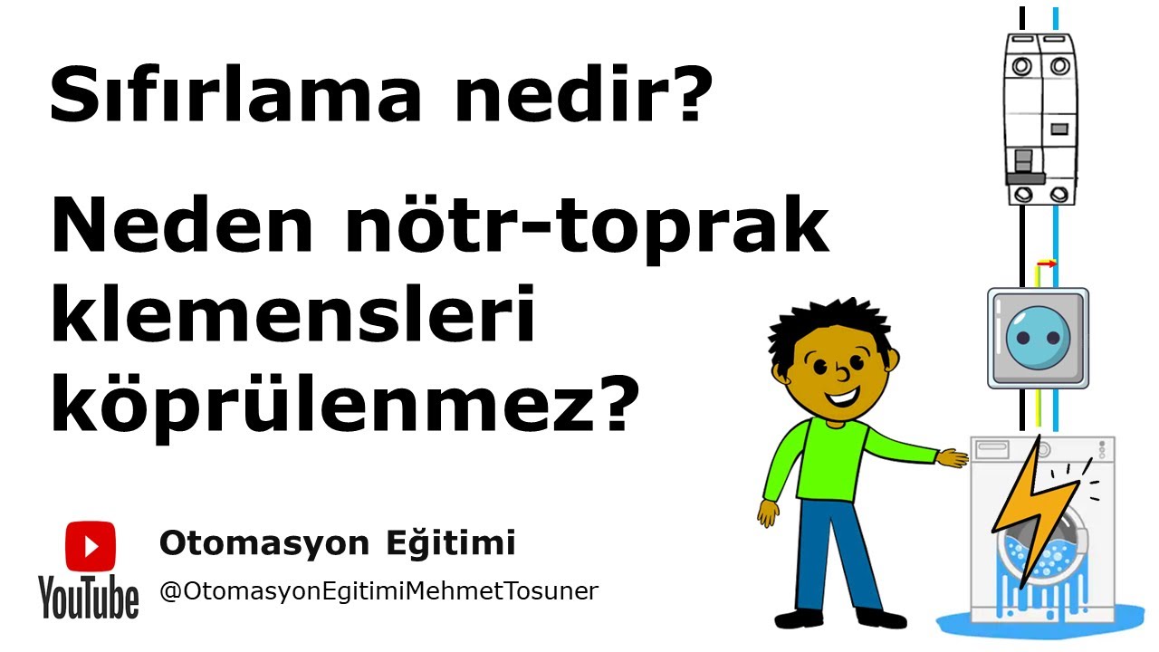 Sıfırlama nedir? Neden nötr-toprak klemensleri köprülenmez? #elektrik #plc #devre #kumanda #kontrol