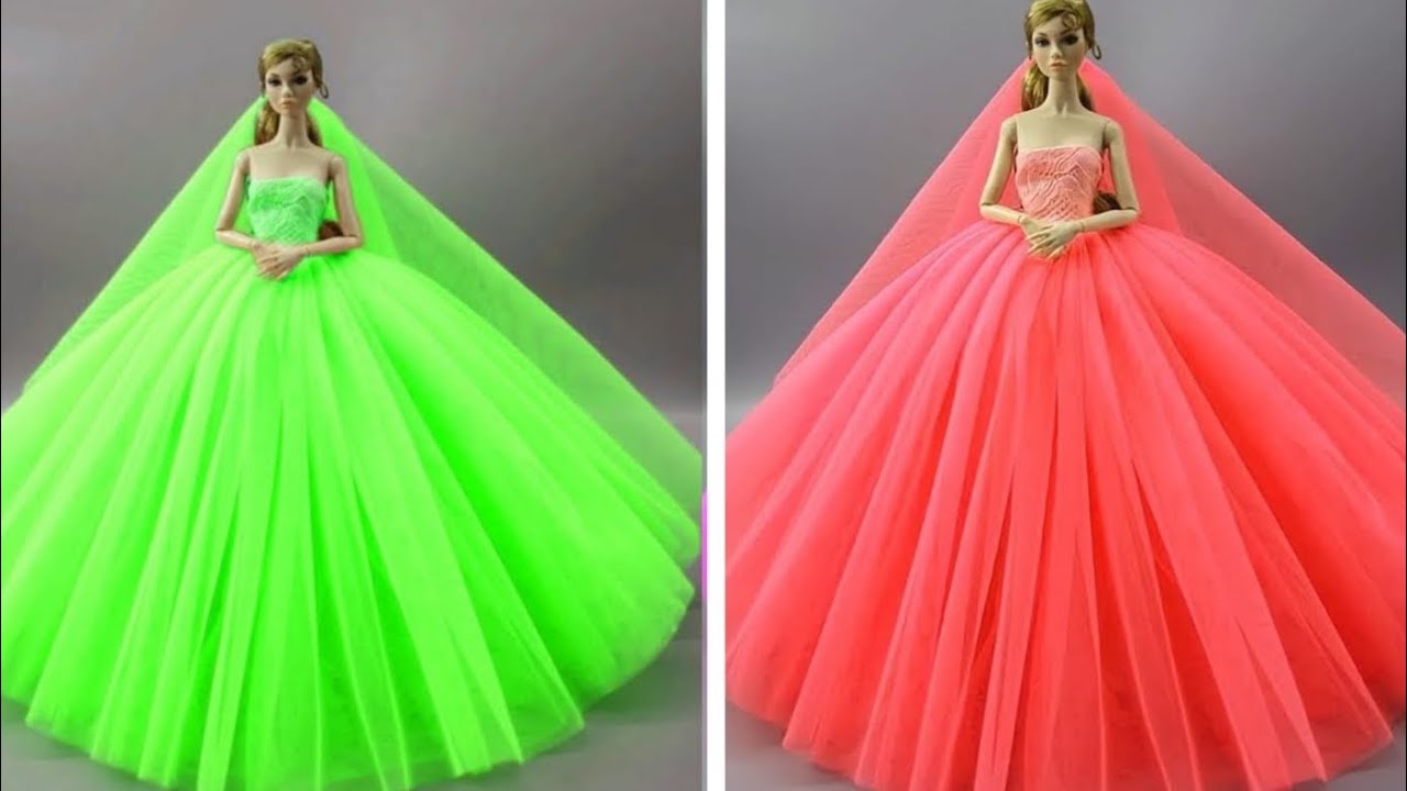 Disney Princess Doll Makeover ~ DIY Miniature Ideas for Barbie - Wig, Dress, Faceup, and More! DIY