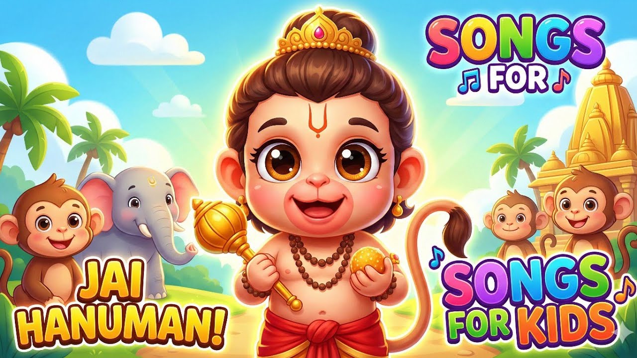 Baby Hanuman Song for Kids | Colorful Cartoon | 2 Minutes