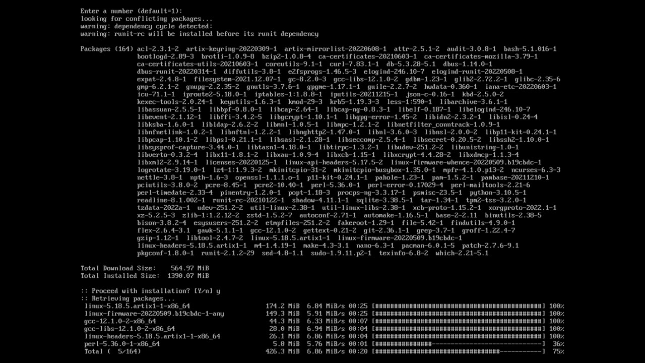 Artix Linux Runit/OpenRC Install with Python Script