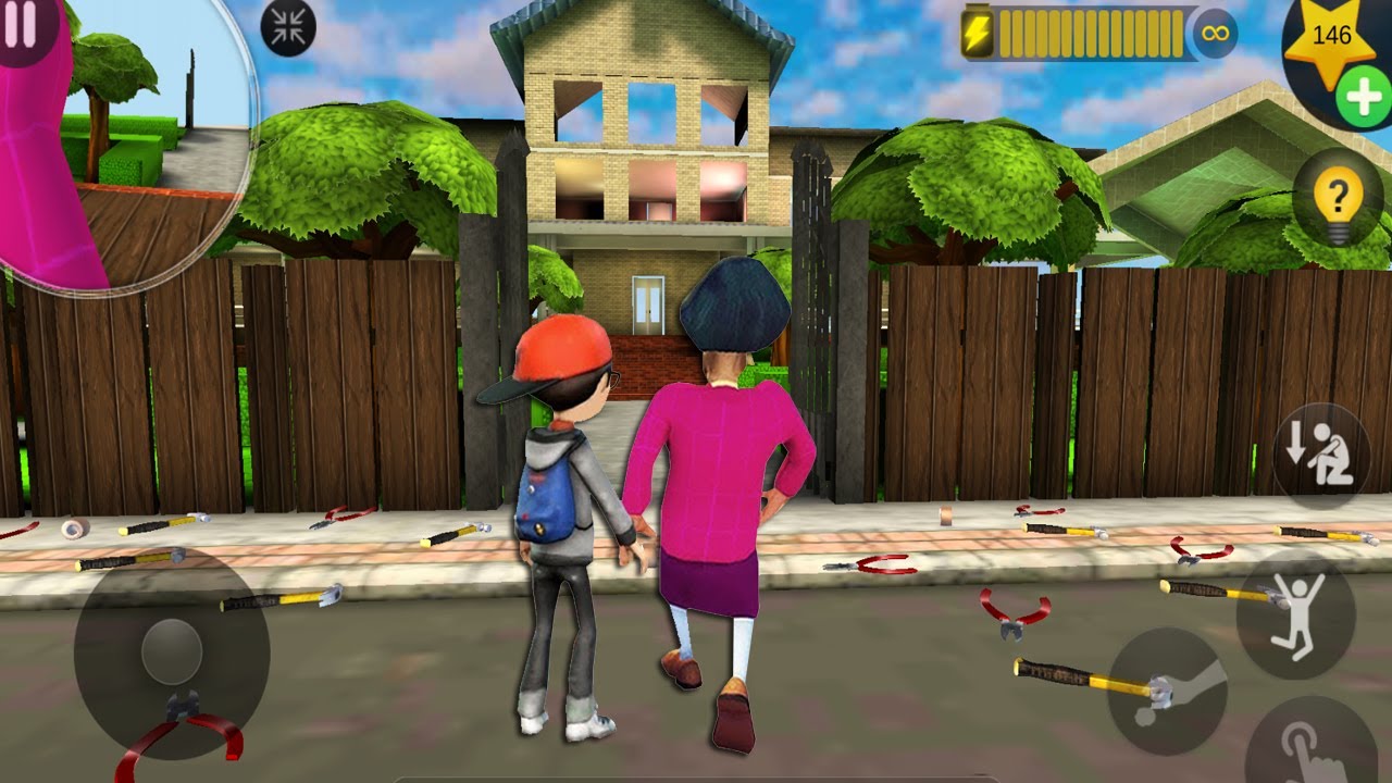 Scary Teacher 3D - with nick and tani troll Miss T fell face down  part 4643#scaryteacher3d
