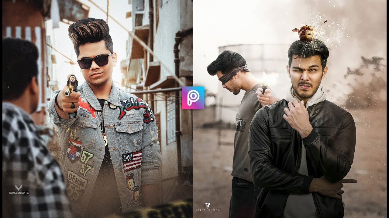 PicsArt 3D Gun Shootar Photo Editing Tutorial in Picsart Step by Step in Hindi - Creative Concept