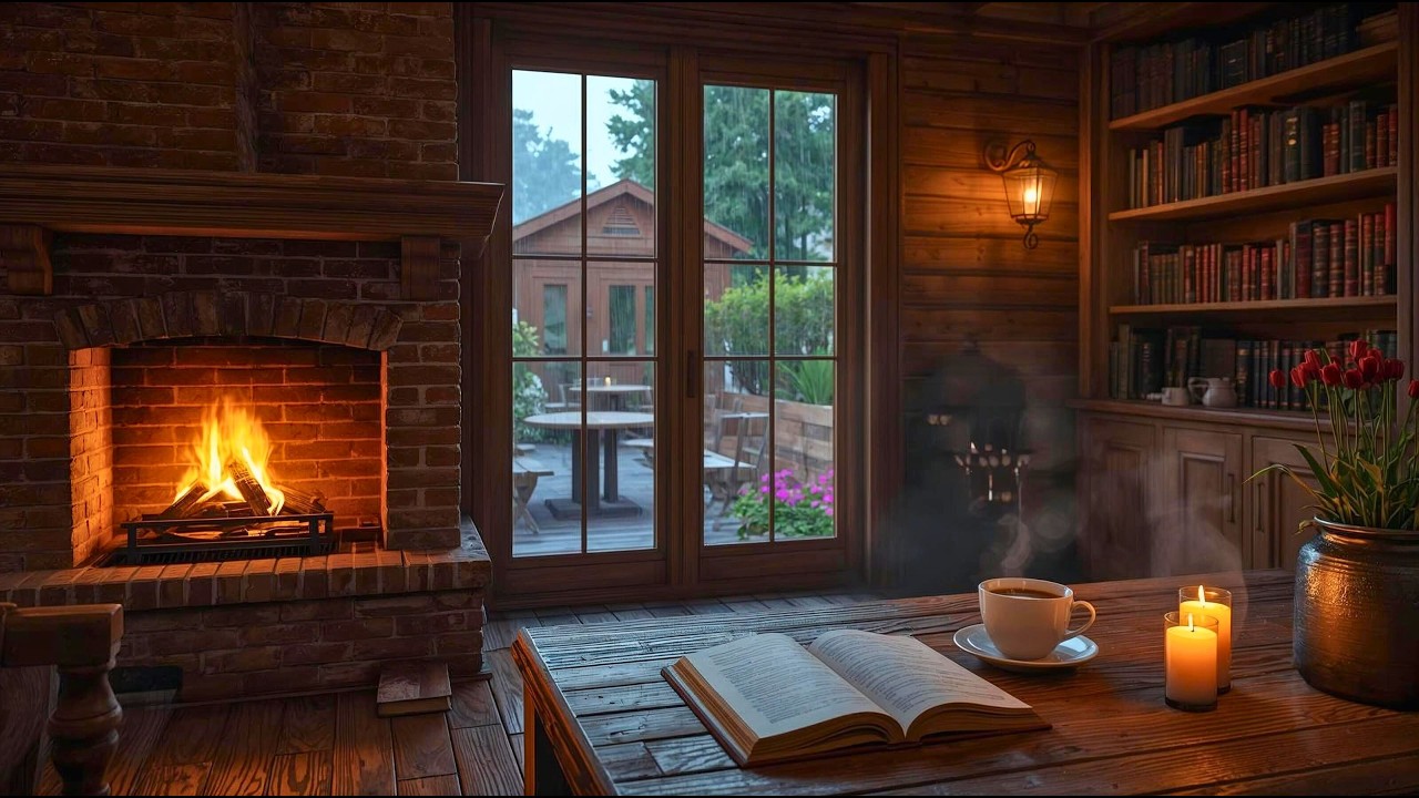 暖炉と読書の夜 ☕ 静かな山小屋ジャズ｜作業・勉強用BGM
