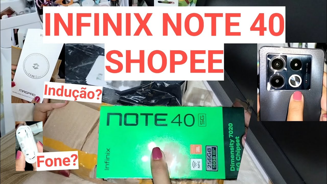 Unboxing INFINIX NOTE 40 5G da Shopee/Vale a pena?/Câmera 32mp/108mp #infinix #note40 #108mp