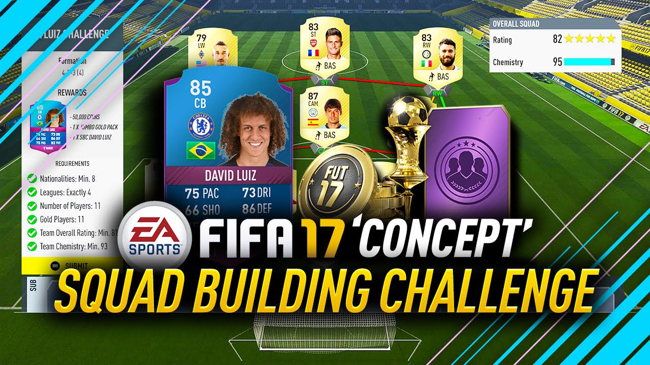 *Concept* FIFA 17 Squad Building Challenge! Chelsea David Luiz Reward!  FUT 17!