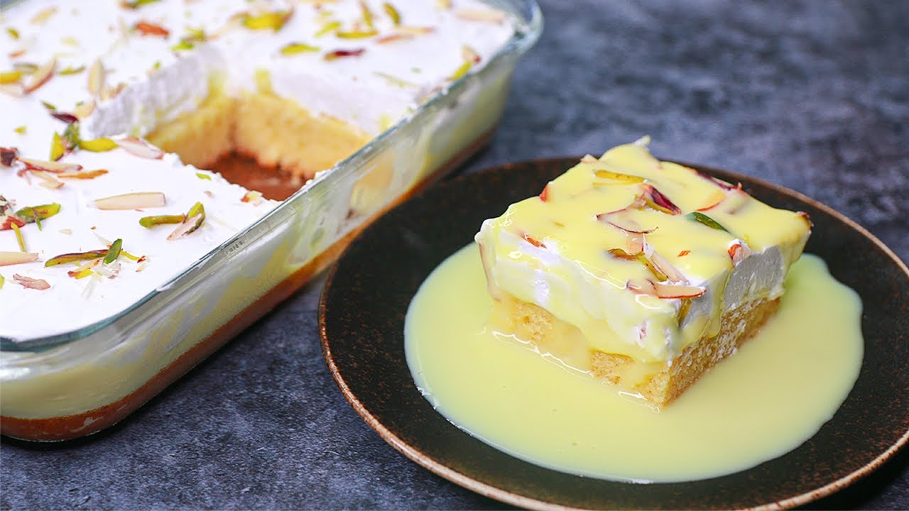 Custard Milk Cake | Eggless & Without Oven | Yummy