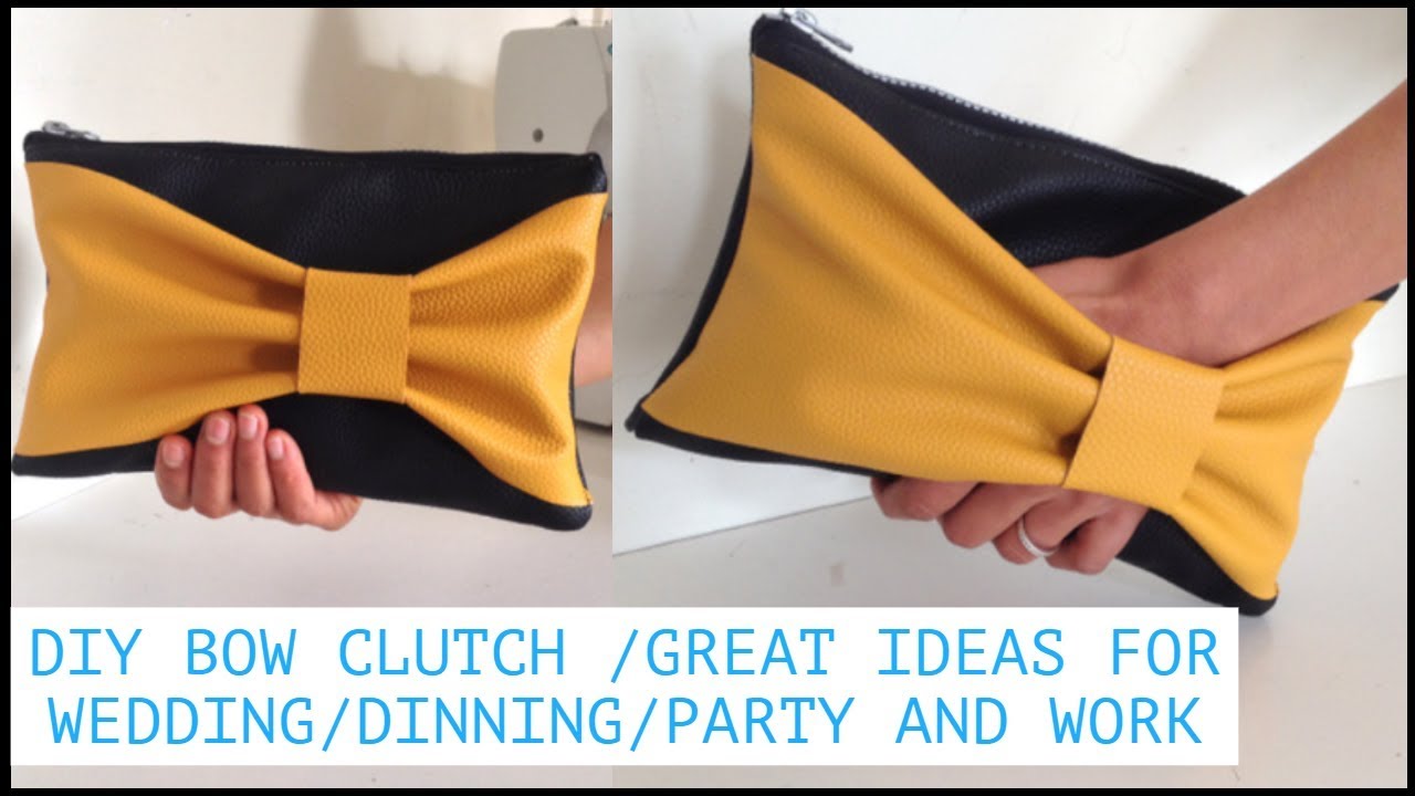 DIY Fashion Bow Clutch Bag/Como hacer bolso de mano con tachuelas o tachas DIY/กระเป๋าออกงาน
