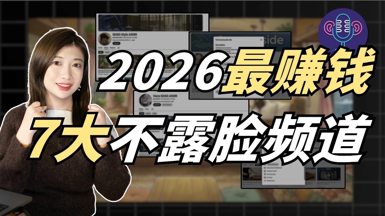 2026最赚钱的7个不露脸Youtube赛道，创业，做副业，赚钱必看！