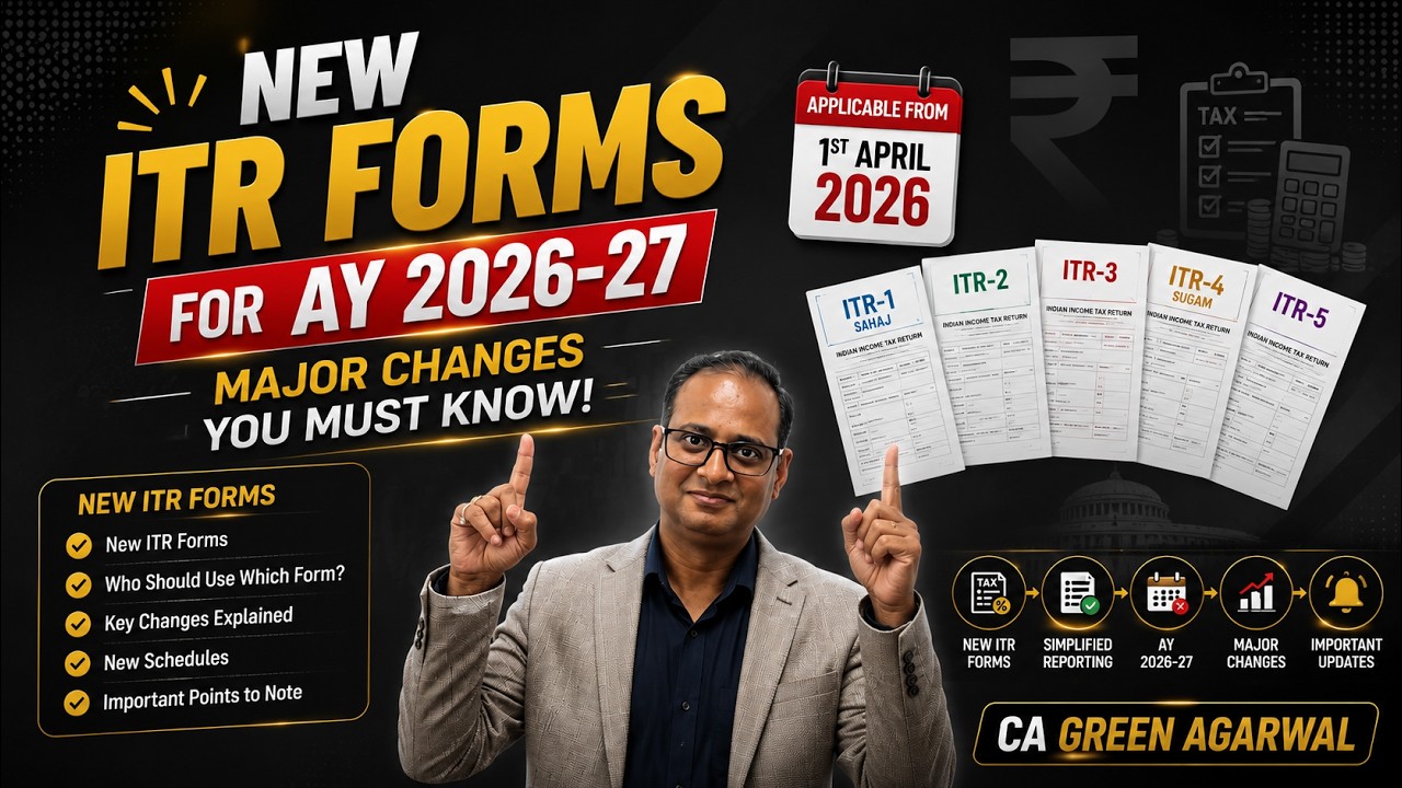New ITR Forms for AY 2026 27 | CA Green Agarwal
