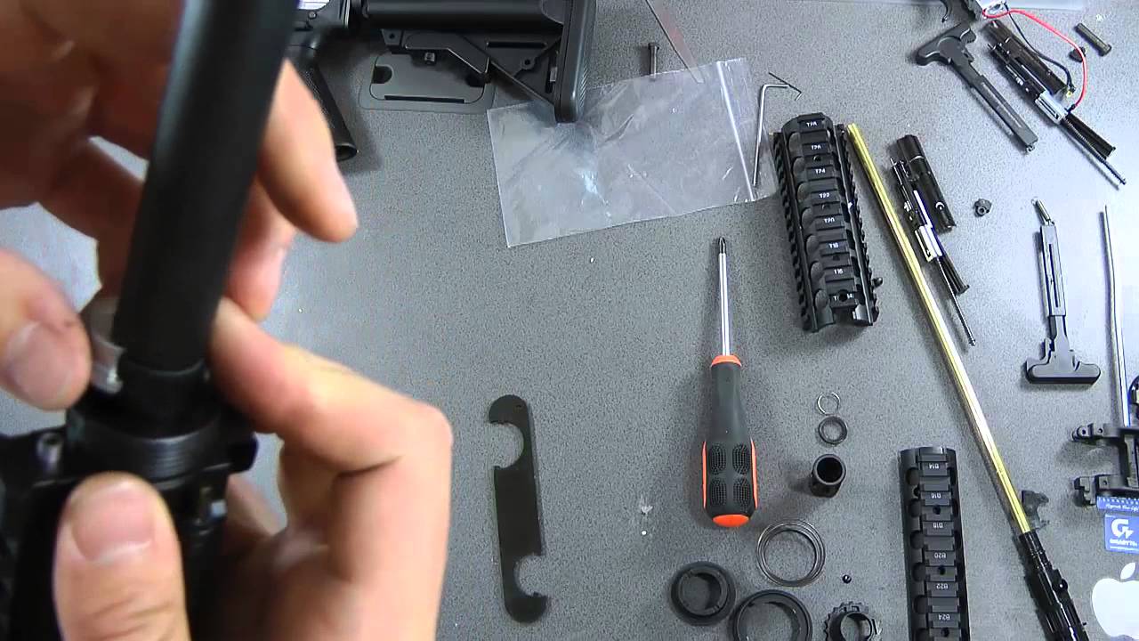 Учебное видео по разборке винтовки M4 Sopmod Next Generation Recoil Shock