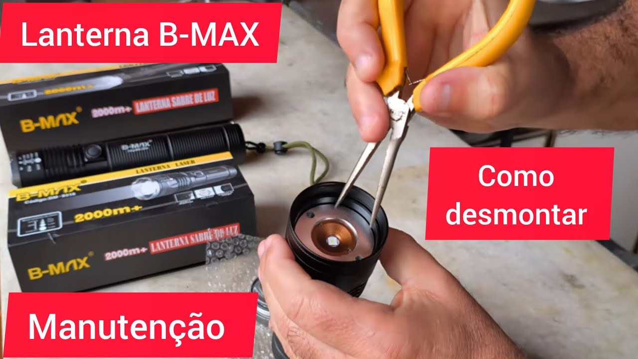 Como desmontar a Lanterna B-MAX 8516 - 8534