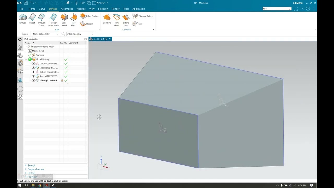 LOFT / Through Curves in Siemens NX  -  FAST Tutorial