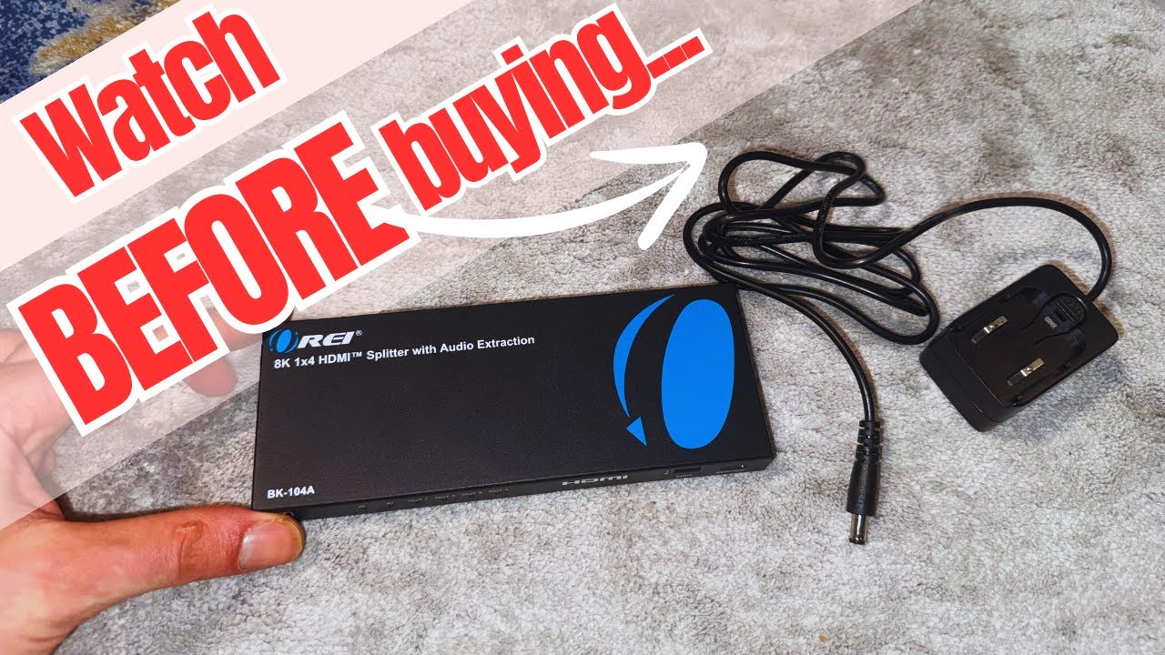 Review of OREI 8K HDMI Splitter 1 in 4 Out, 1 x 4 Duplicate/Mirro Screen with Audio Extractor UltraH