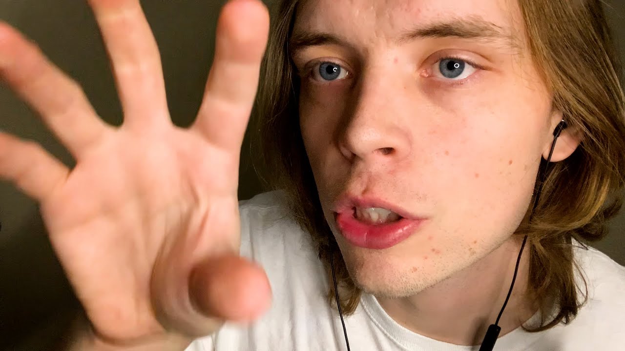 ASMR Sensitive Mouth Sounds & Face Touching Ear to Ear (pluck, scratch, hand movements, whispering)