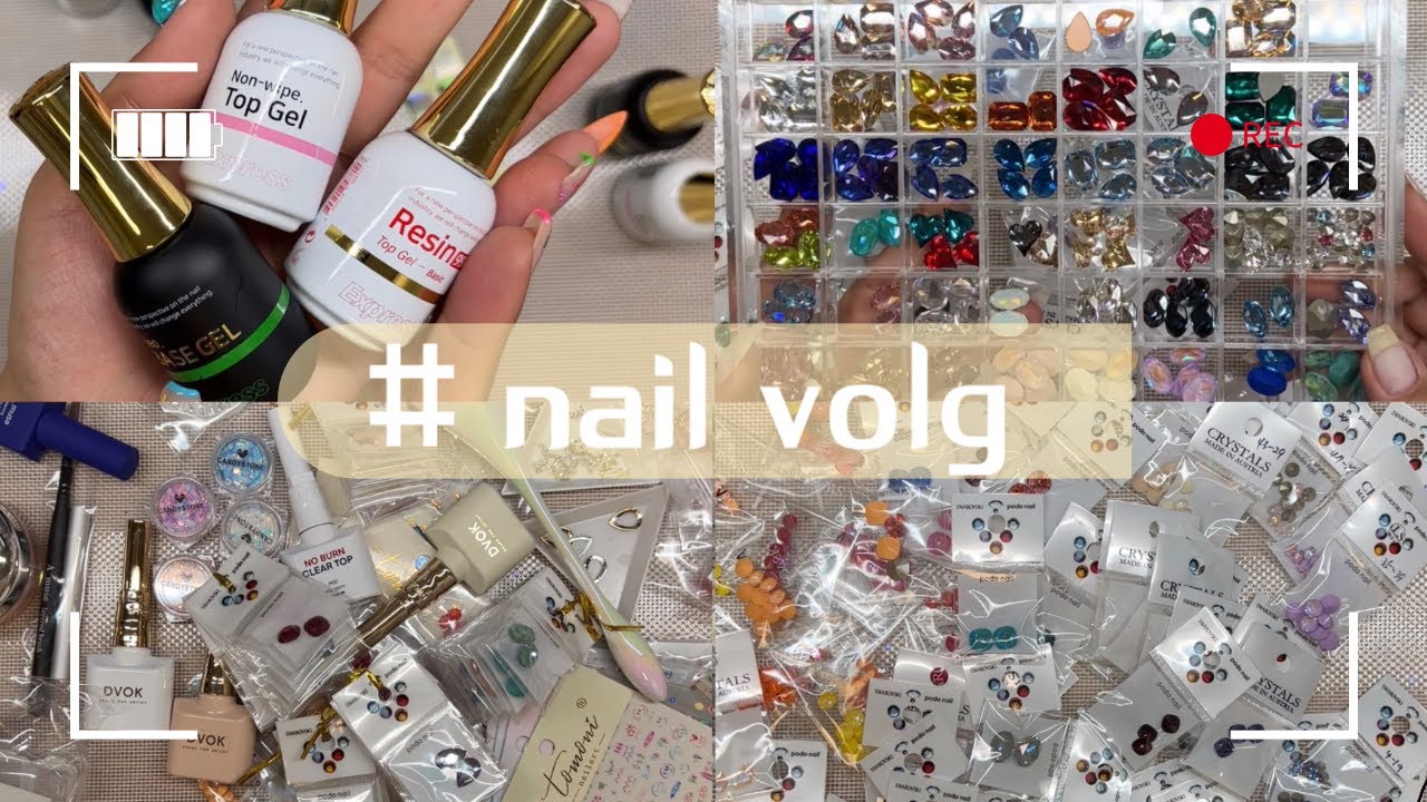 nail vlog/self nail/영상길이45분??👀🔥/분량조절그거어떻게하는건가요?🤣/아이즈미신상/스와언박싱/디보크/에이뮤즈