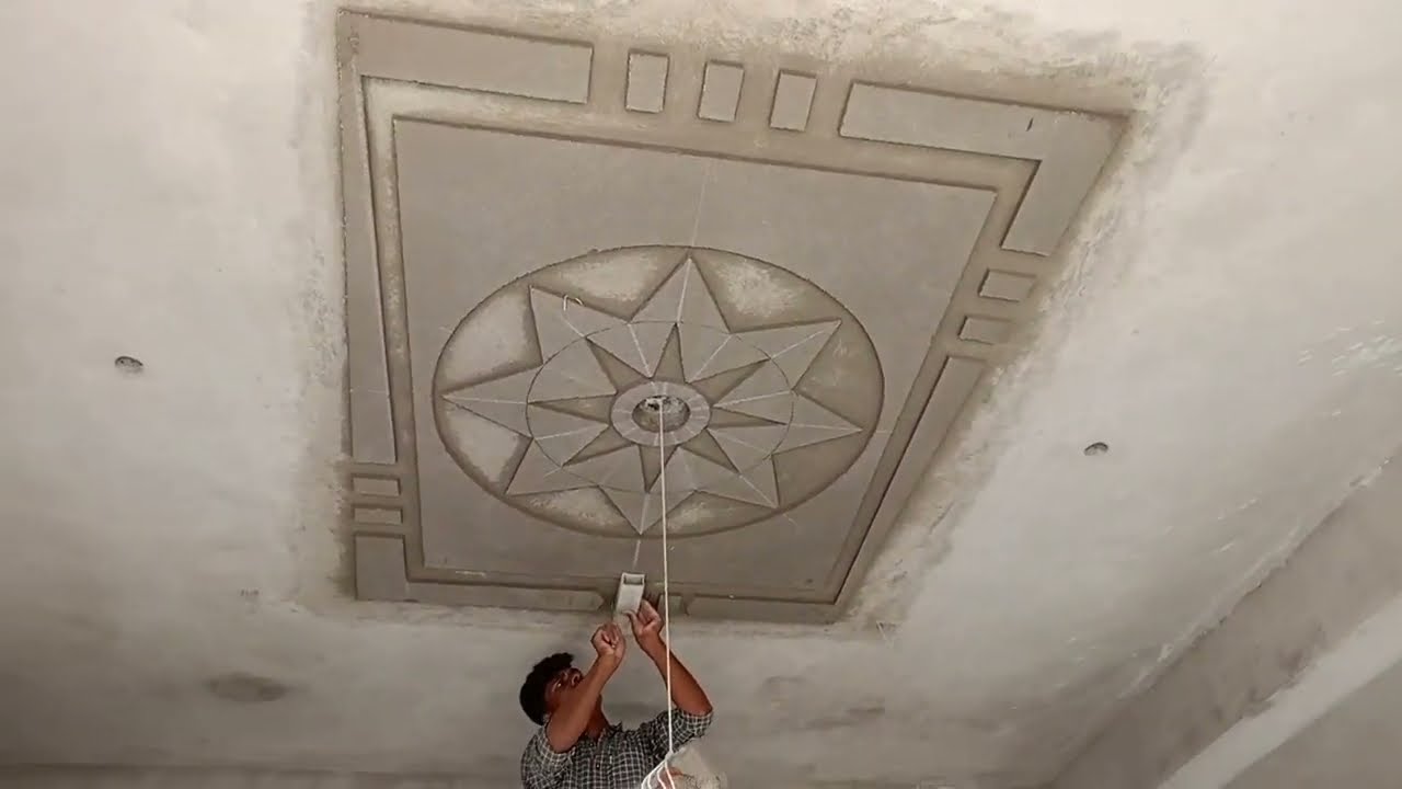6 Star phool design plaster design chhat slim ki plaster kis tarah