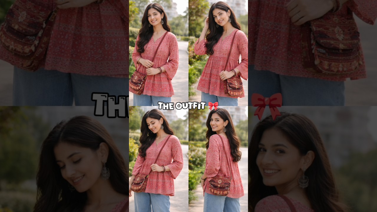 The Outfit 🎀 // Kurti + Jeans // #outfitideas #ootd #fashiontrends #trending #fyp