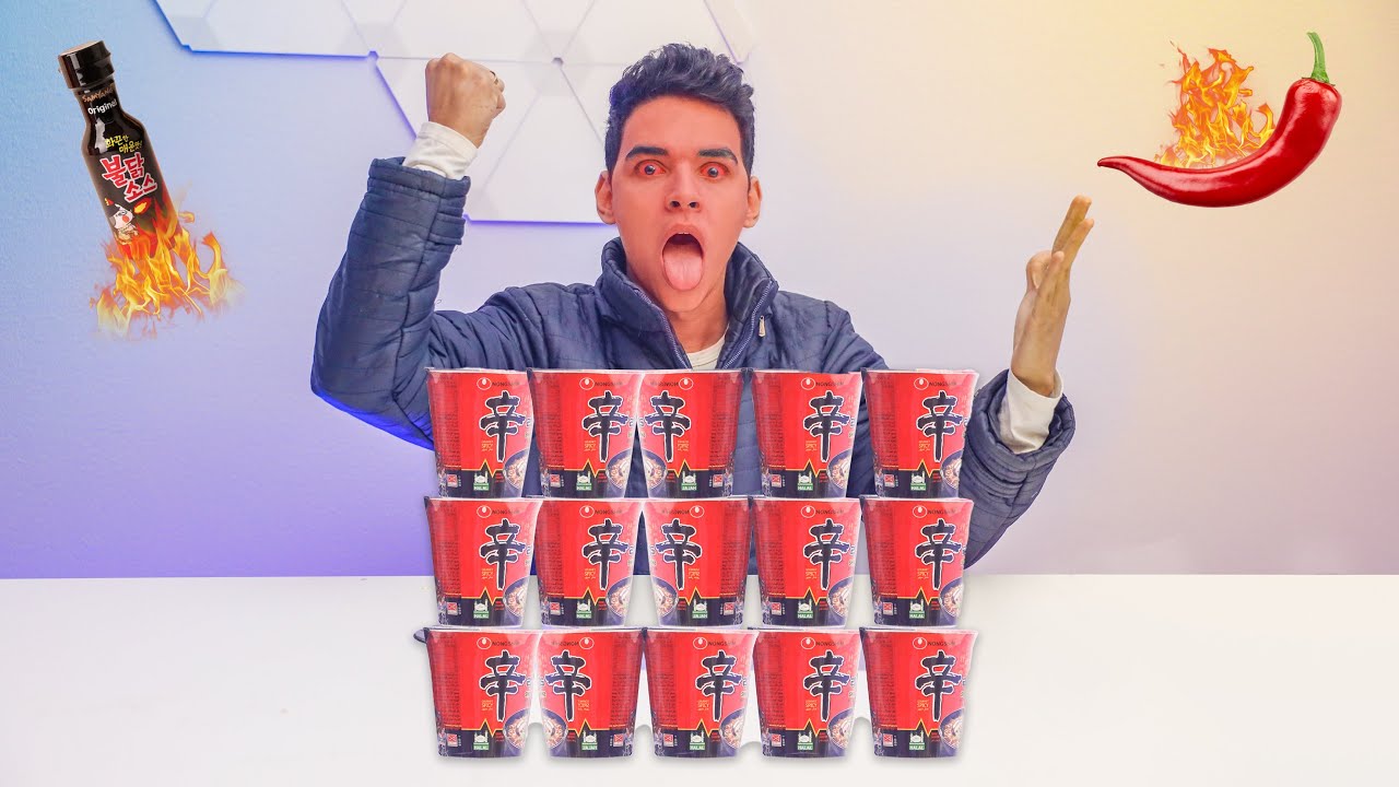 😨لو مجاوبتش علي السوال هتاكل احر اندومي كوري في العالم