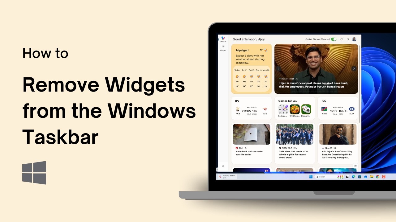 How to Remove Widgets from the Windows Taskbar