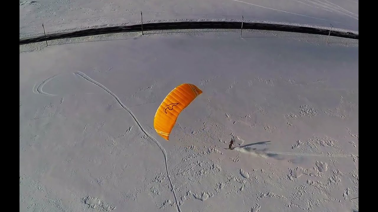 Snowkite paradise with a drone