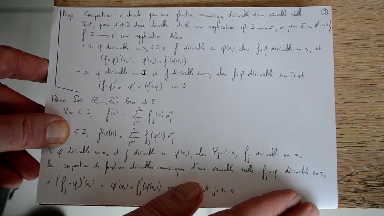 2 Combinaison linéaire de fonctions vectorielles dérivables, composition à droite par une fonction n