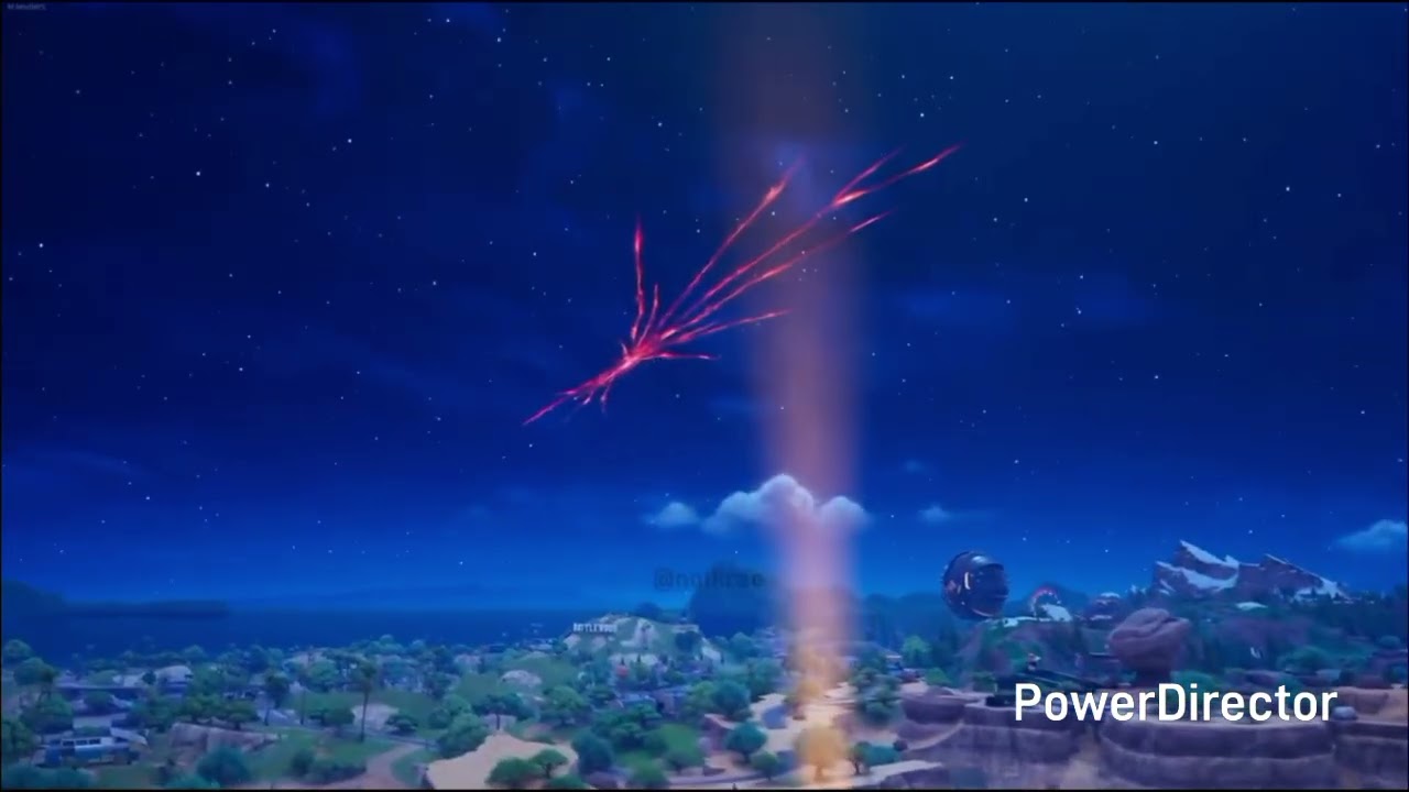 El cohete del visitante aterrizo y el viajero oscuro tratando de unir el punto cero en Fortnite 