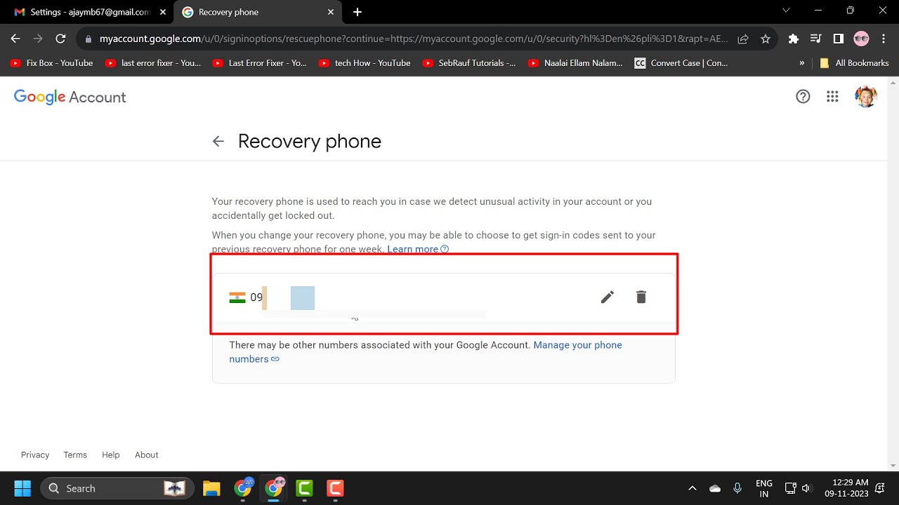 How to Change or Delete Recovery Phone Number in Gmail/Google (Guide)