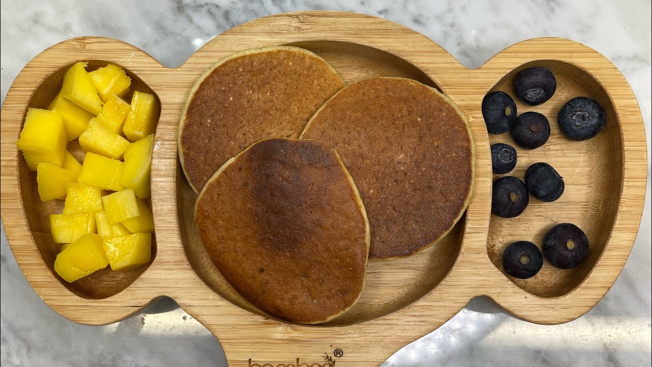 🌸Desayuno saludable para Noah: Pancakes de manzana 🍎 con avena #blw #momlife