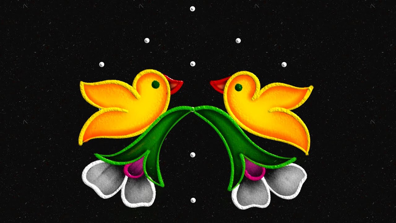 Creative 5-3 dots Bird Rangoli🌺| Easy & Simple Margazhi Rangoli  | Flower muggulu | Daily kolam