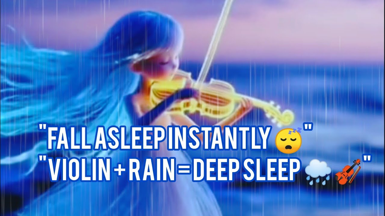 99% Instantly Fall Asleep | Violin Music & Rain Sounds for Deep Sleep & Relaxation 