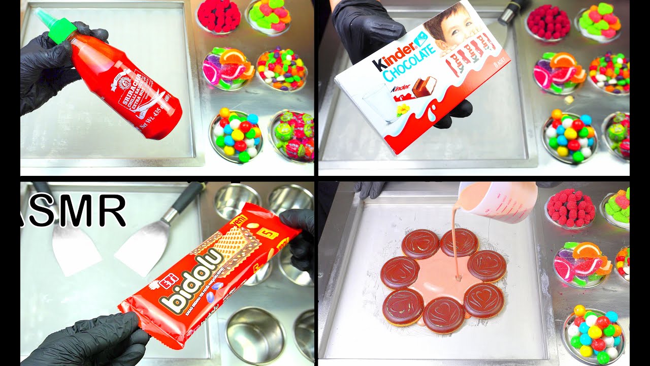 KinderChocolate, Wafer, ChilliSauce, Biscolata ICE CREAM ROLLS