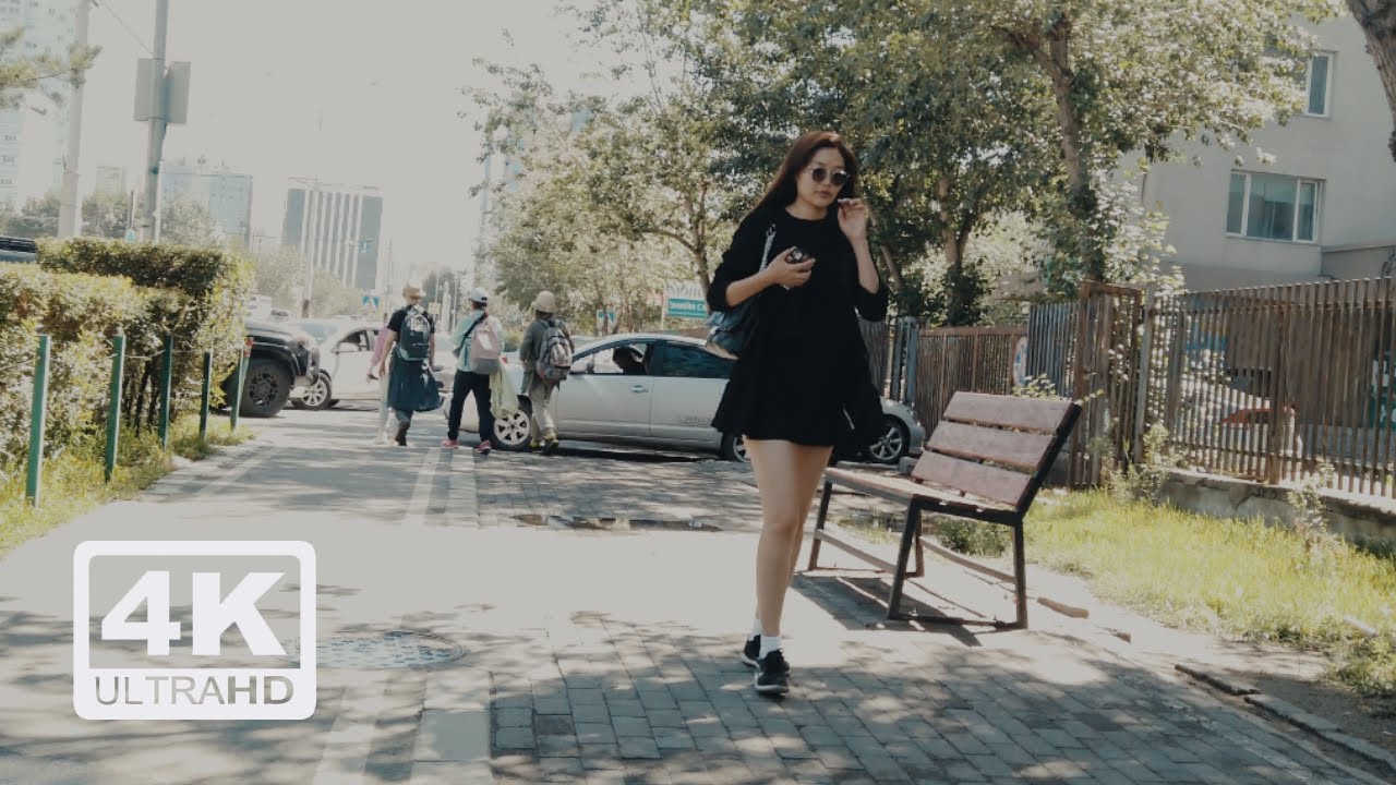Saturday morning, walked along the Peace bridge in Ulaanbaatar | 4K | Sunny ambience | Relax | ASMR