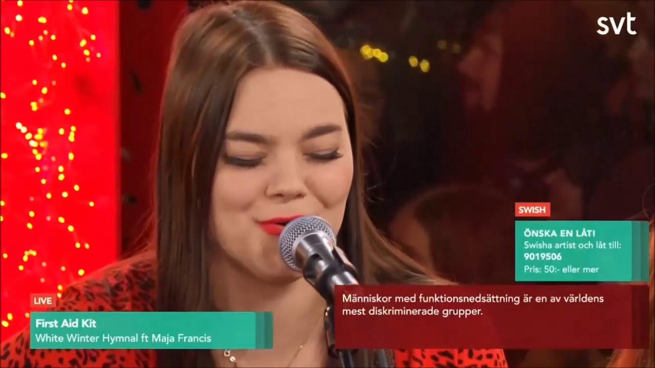 First Aid Kit ft Maja Francis - White Winter Hymnal (Live @ Musikhjälpen 2018)