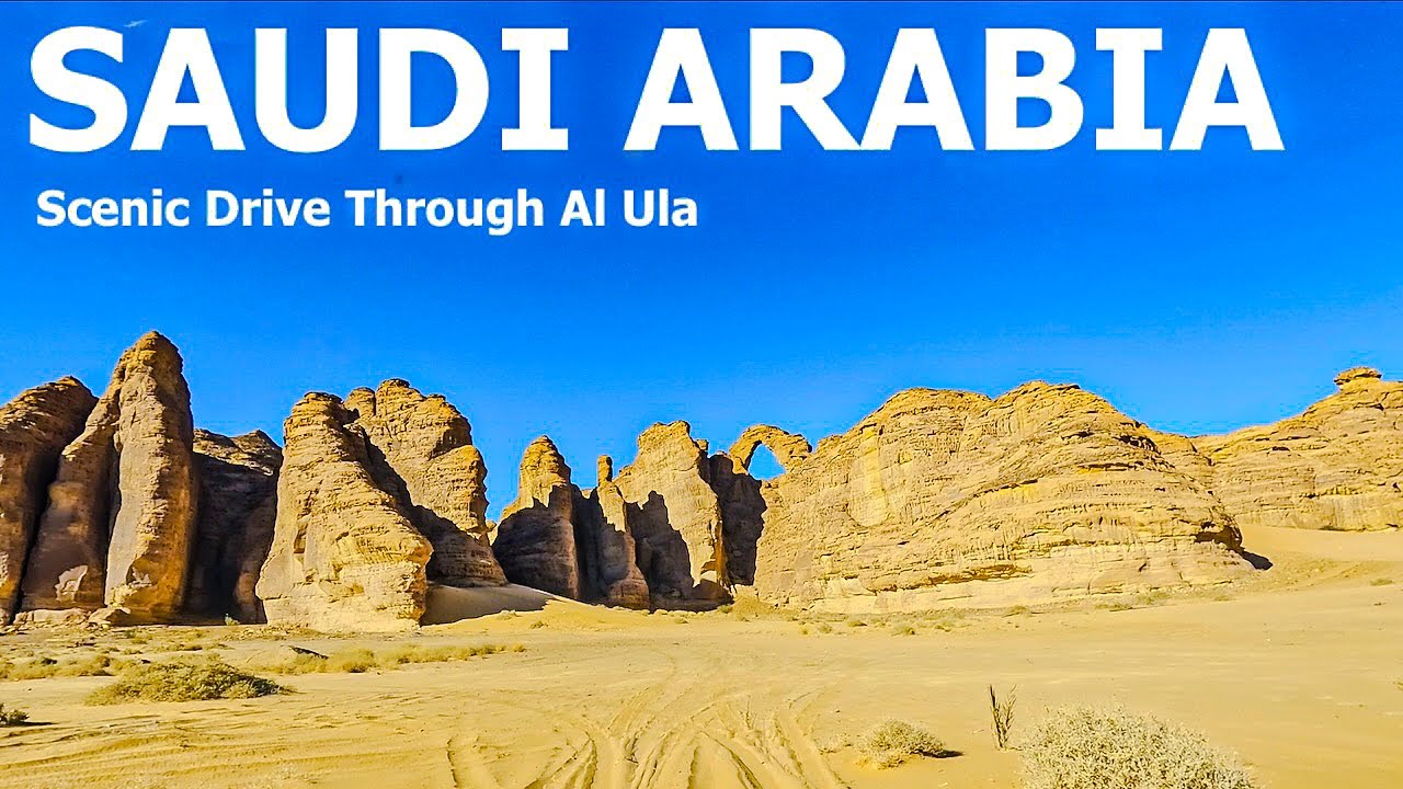 Scenic Drive Through AlUla, Saudi Arabia | Elephant Rock, Harrat View & Sparhawk | Sunset Journey
