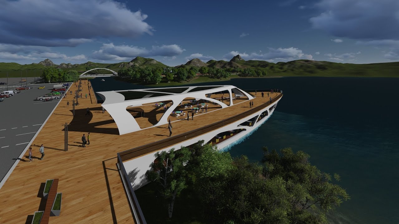 Wizualizacja architektoniczna 3D miasta - tereny rekreacyjne