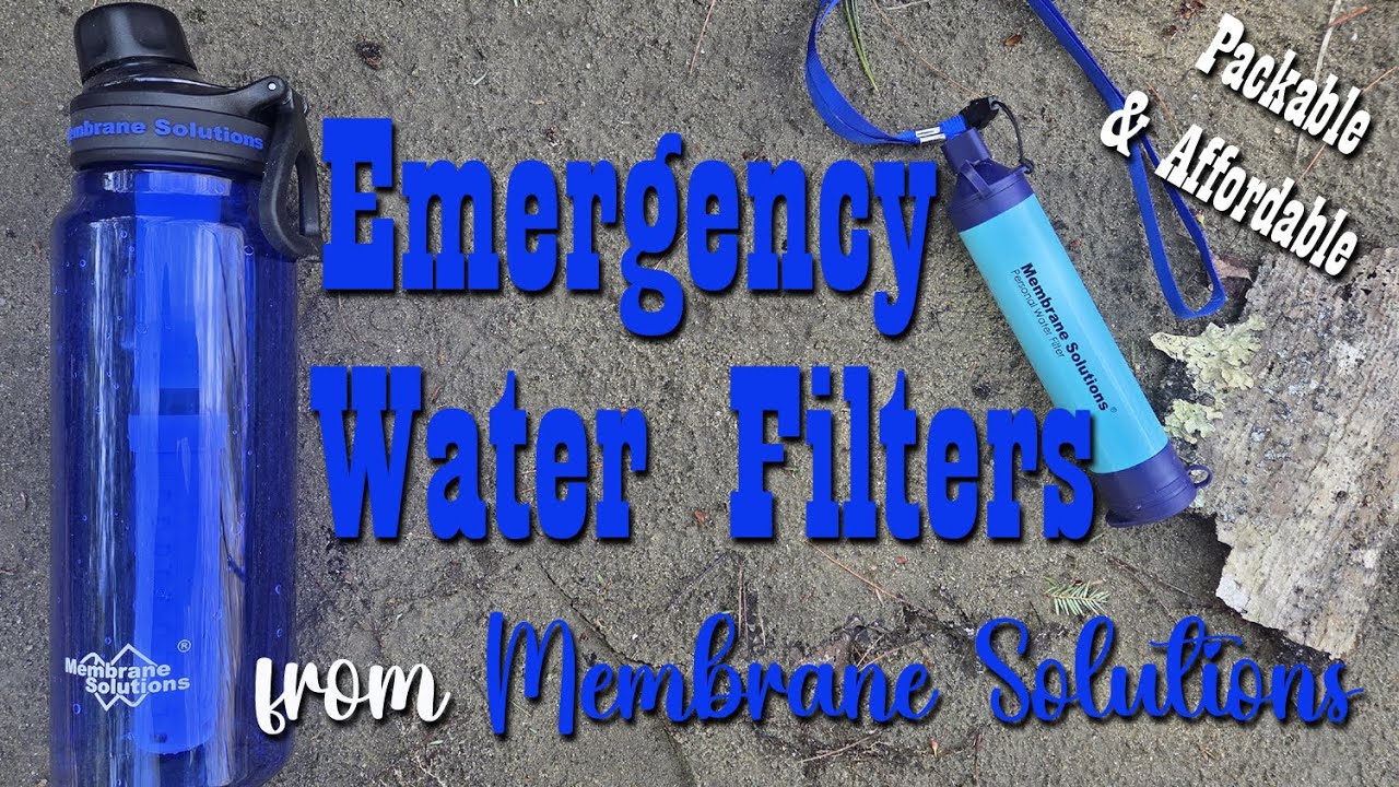 Membrane Solutions Emergency Water Bottle with Filter & Water Filter Straw