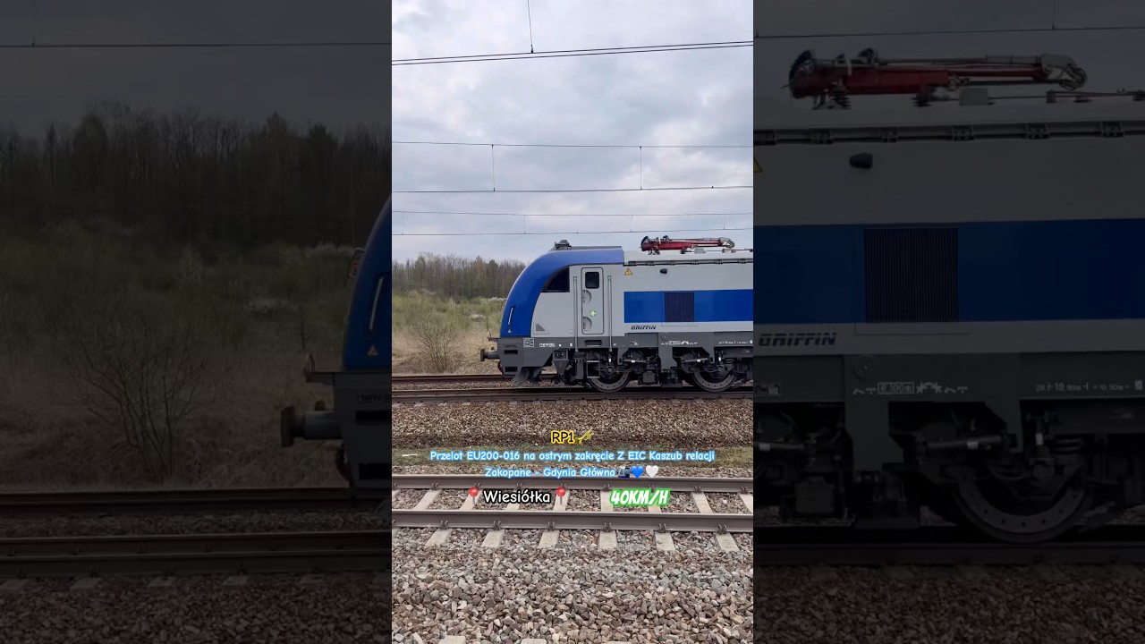 Przelot Griffina EU200-016 z EIC Kaszub do Gdyni przez Wiesi&oacute;łkę z RP1🚈#pociąg #train #rp1 #eu200
