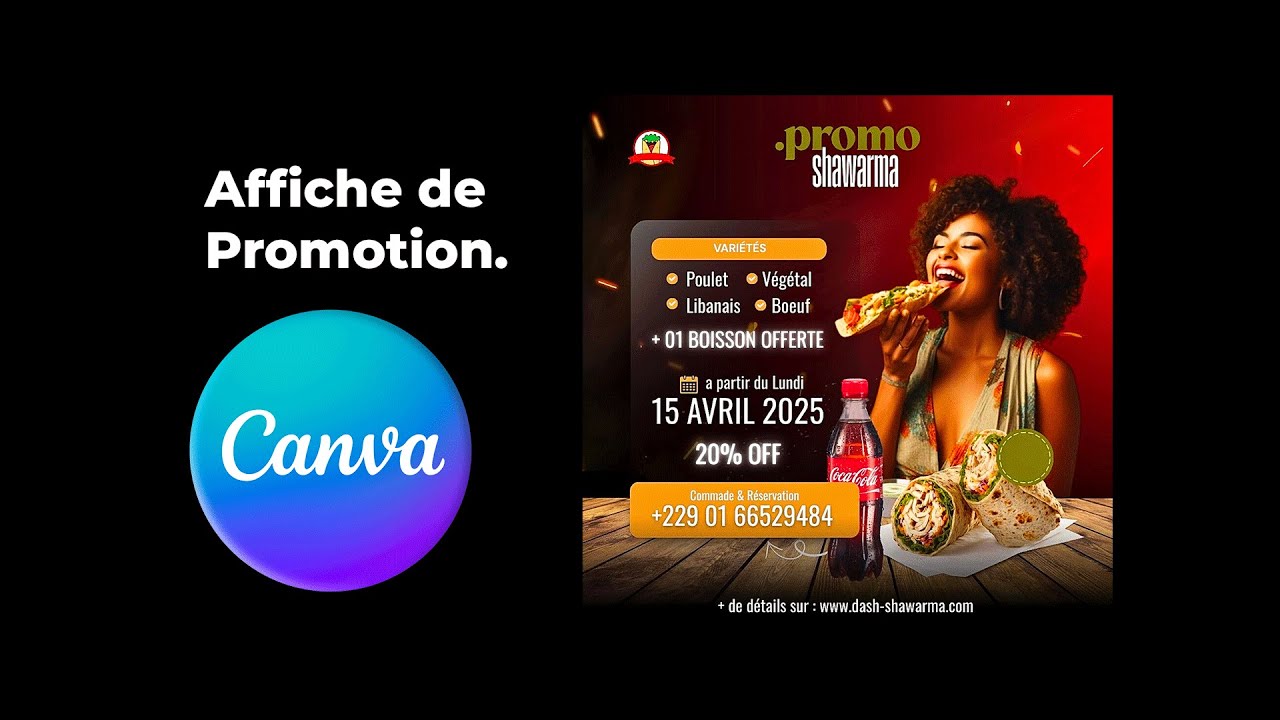 Comment Créer une Affiche Publicitaire pour un Restaurant sur Canva | Canva Affiche Tutoriel